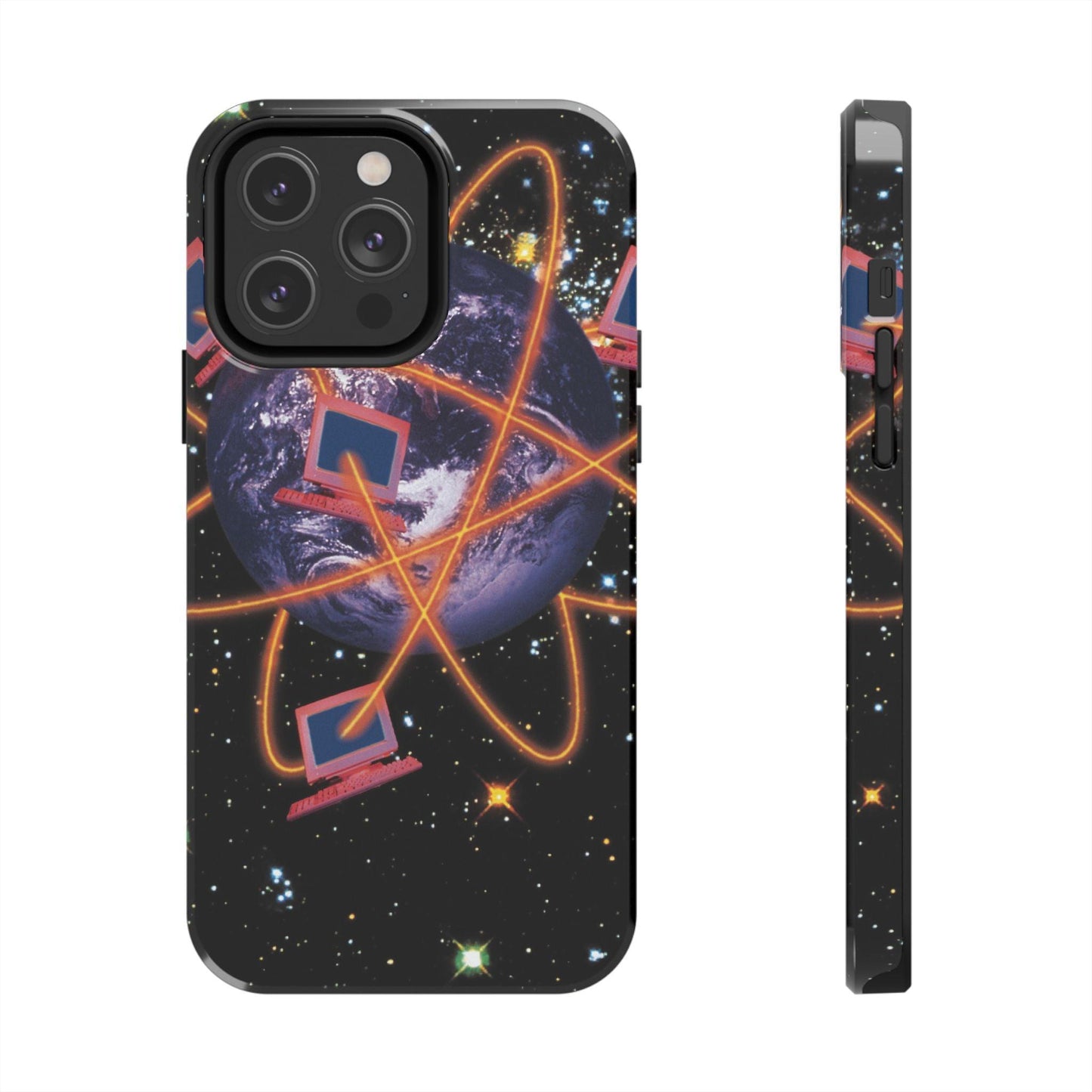 Computer Galaxy Printed With Orbiting Tough Phone Cases