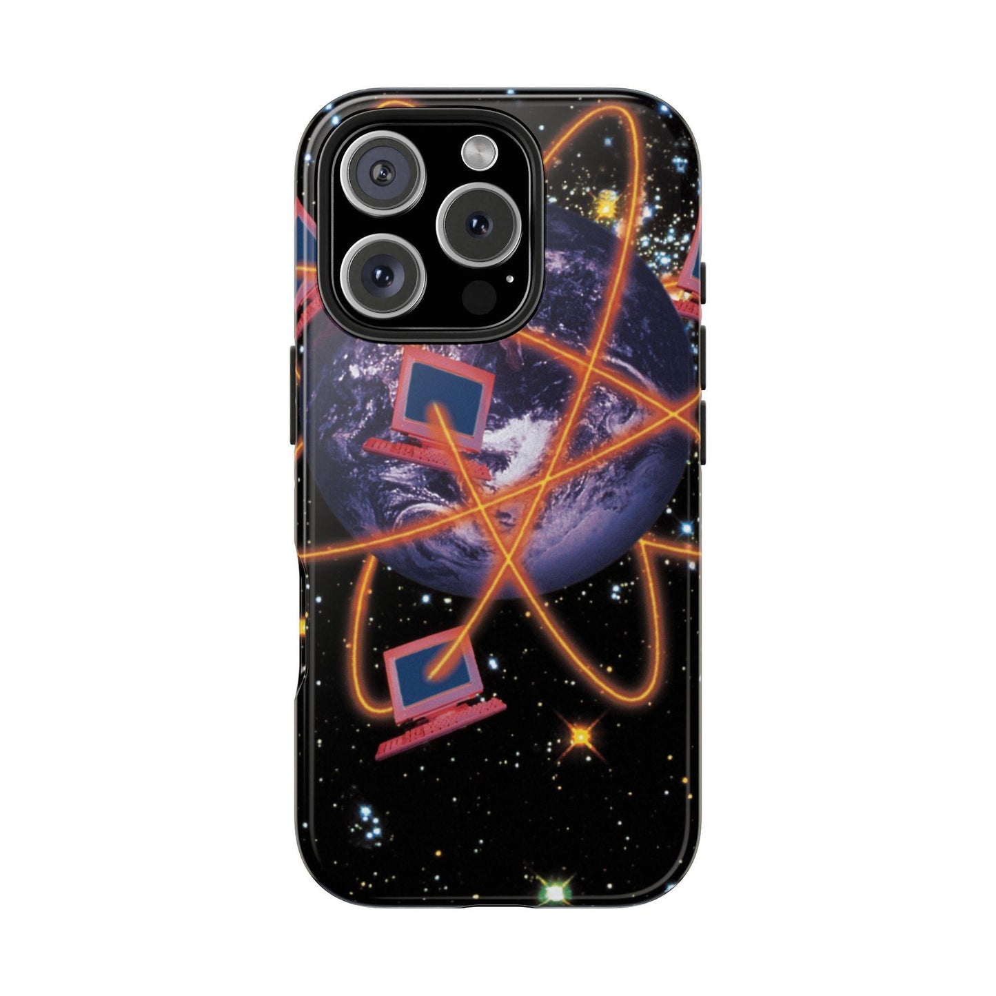 Computer Galaxy Printed With Orbiting Tough Phone Cases