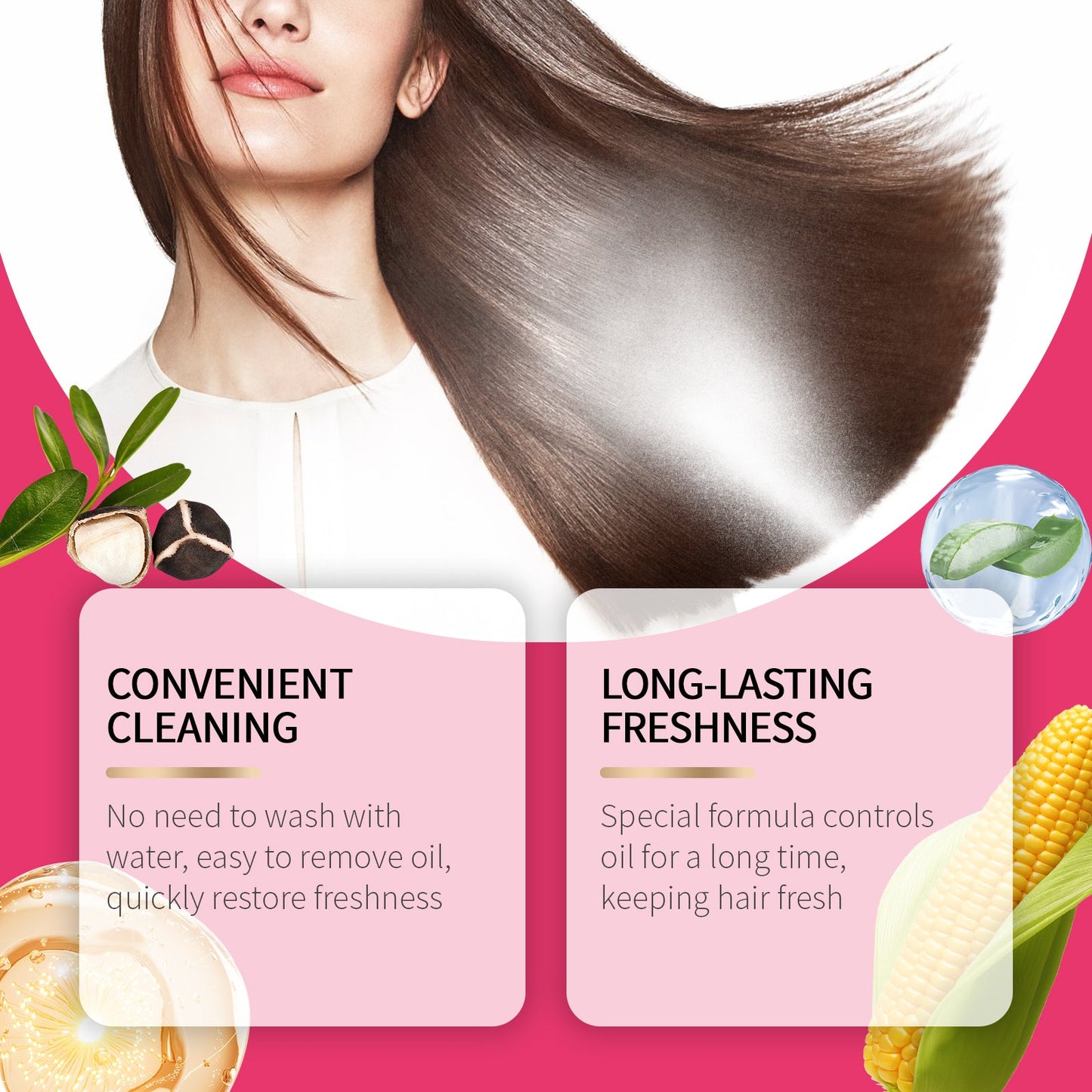 Dry Hair Spray Lazy Fluffy Hair Gel Refreshing Degreasing Hair Leave-In Styling Long Duration Dry Hair Spray