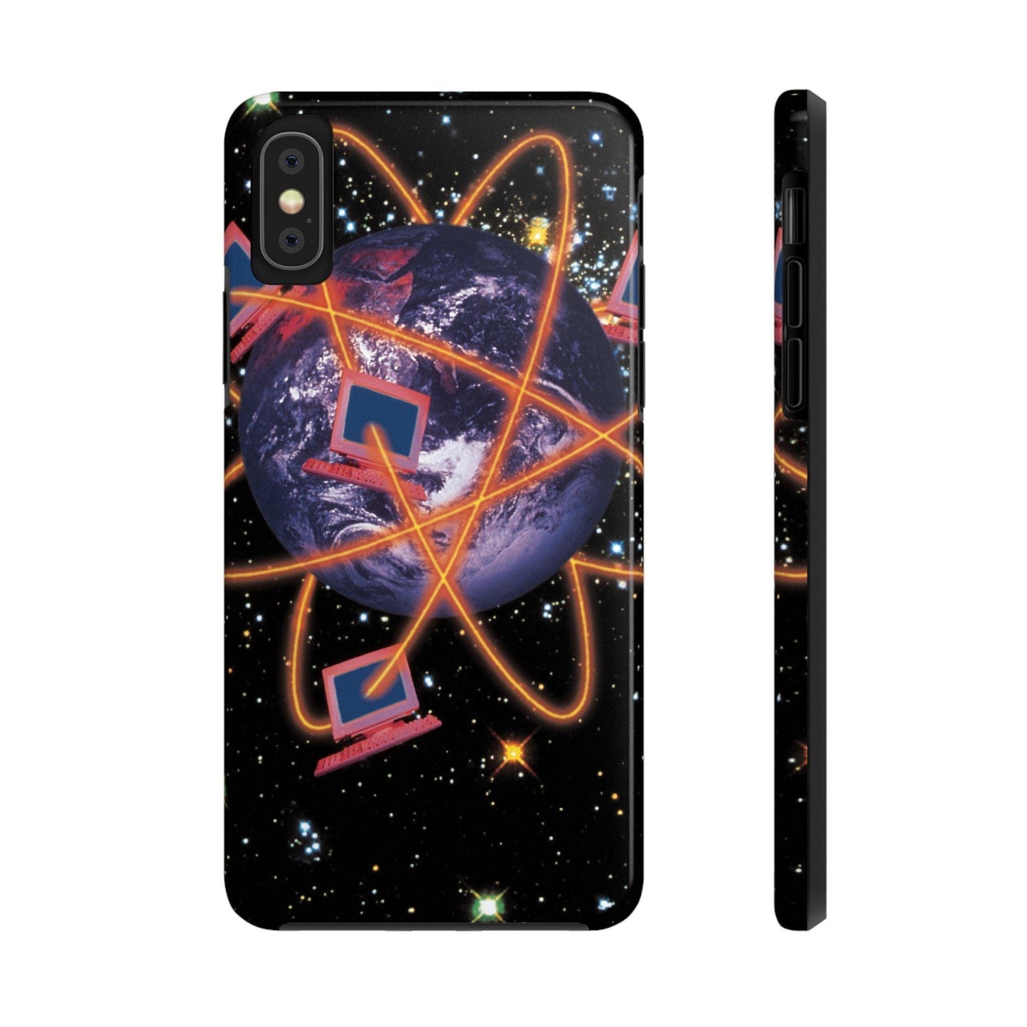 Computer Galaxy Printed With Orbiting Tough Phone Cases