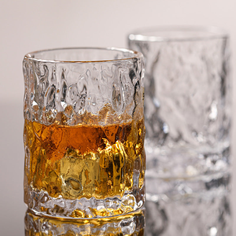Handmade Japanese ice patterned glass hammer patterned foreign wine glass crystal glass