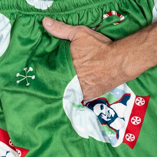 Elf Snowflakes Candy Cane Green Lounge Pants