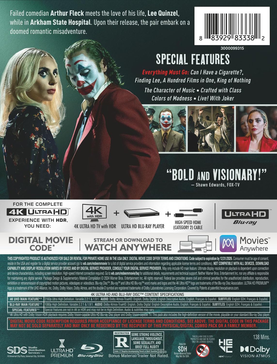 Joker: Folie A Deux (4K Ultra Steelbook + Blu-ray + Digital)