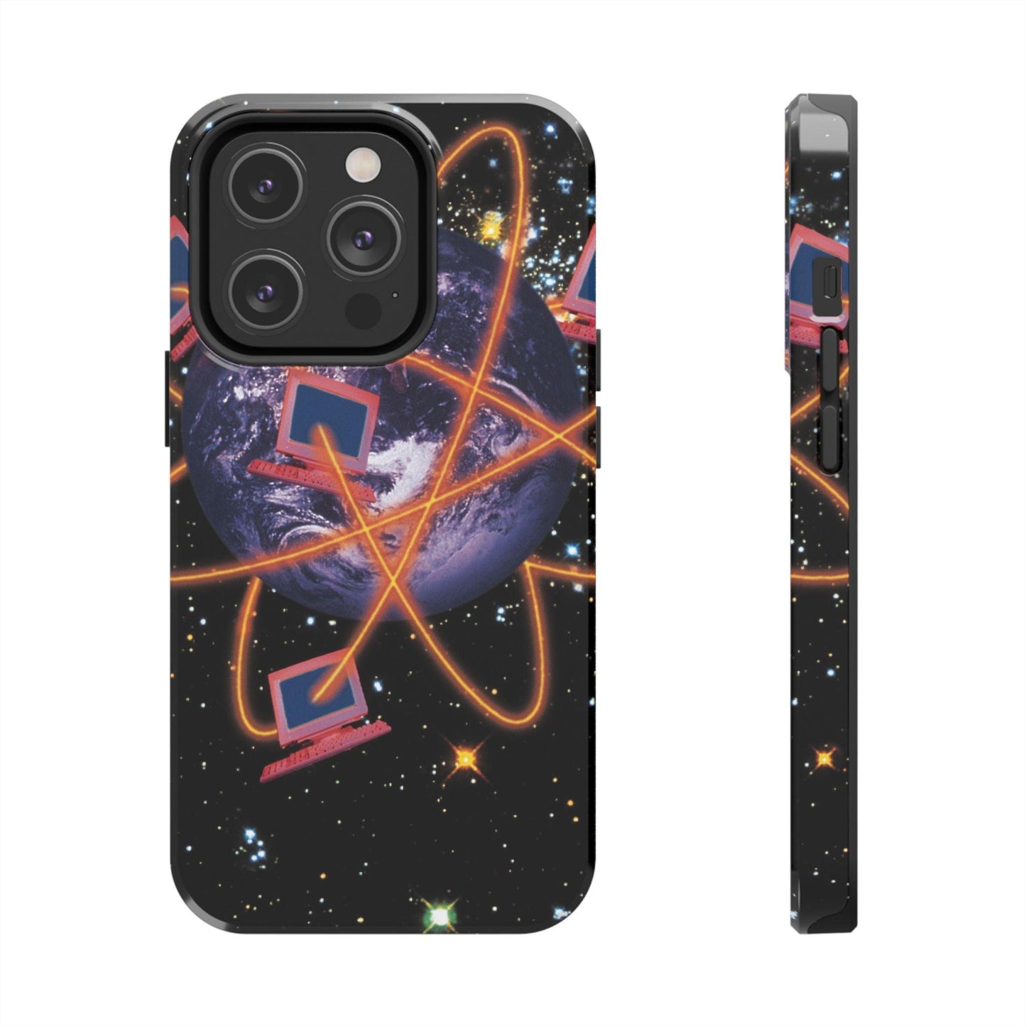 Computer Galaxy Printed With Orbiting Tough Phone Cases