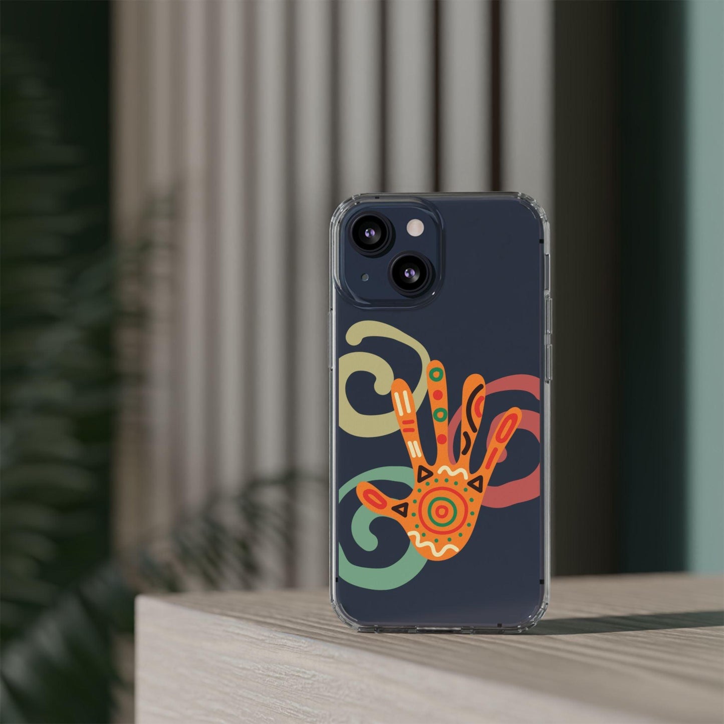 Clear Cases Colorful Hand Print design