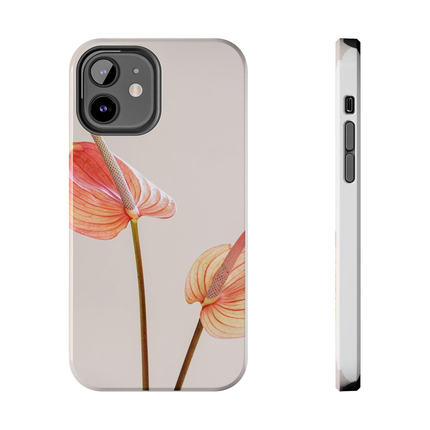 Orange Flower with Leaves Tough Phone Cases