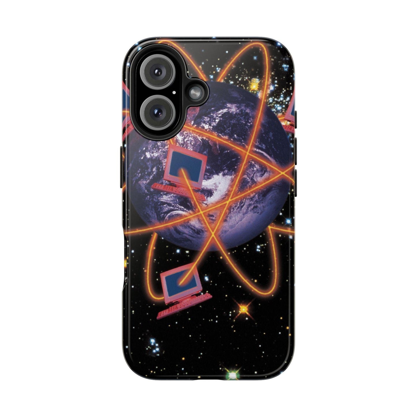 Computer Galaxy Printed With Orbiting Tough Phone Cases