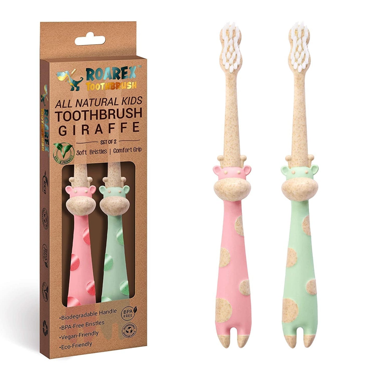 ROARex All-Natural Kids Toothbrush – Plant-Based, Eco-Friendly, and Fun to Use