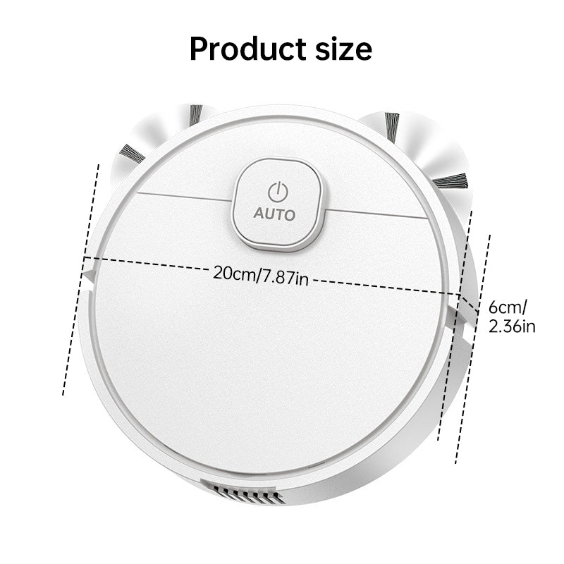 **3-in-1 Sweeping Robot: USB Charging, 1000Pa Suction, Auto-Clean for Pet Hair, Carpets & Floors**