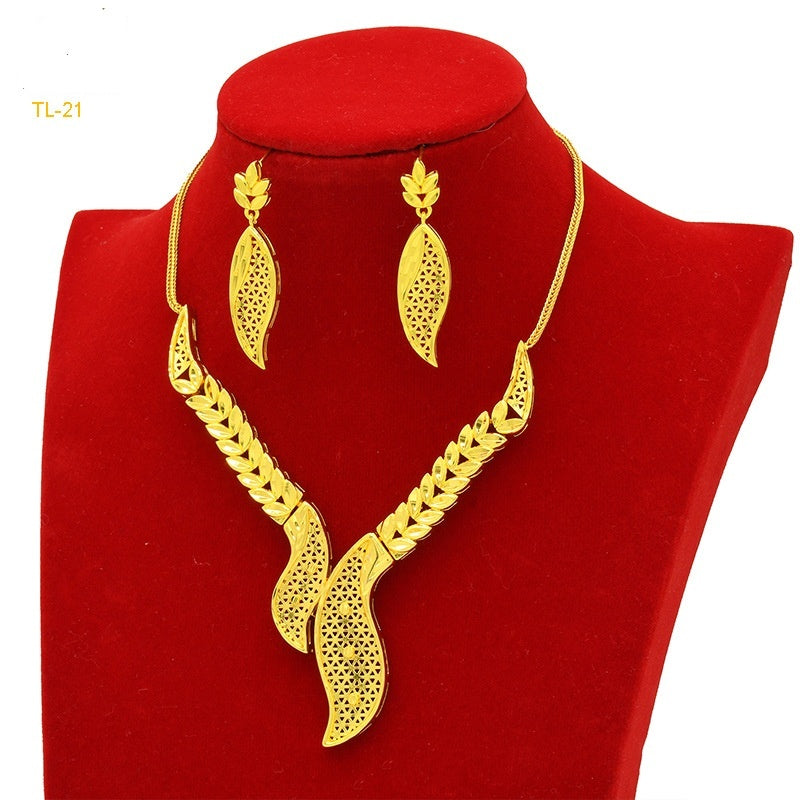 Gold Flower Jewelry Set
