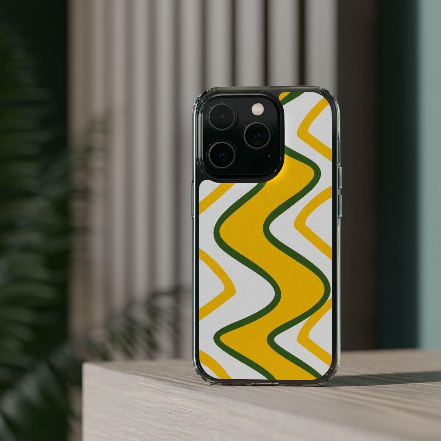 Bright Yellow Abstract With Shape Clear Cases