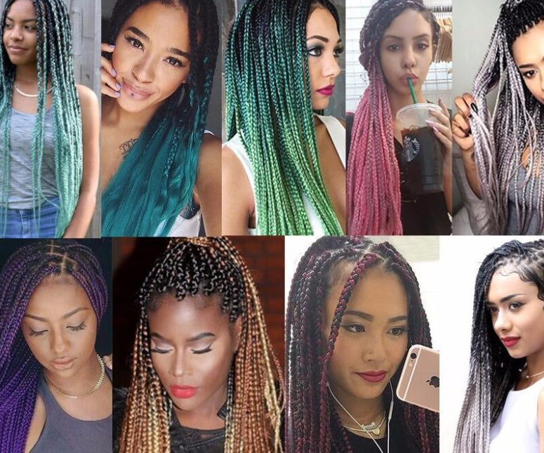 Colorful Ombre Braiding Hair Extensions 24" 100g