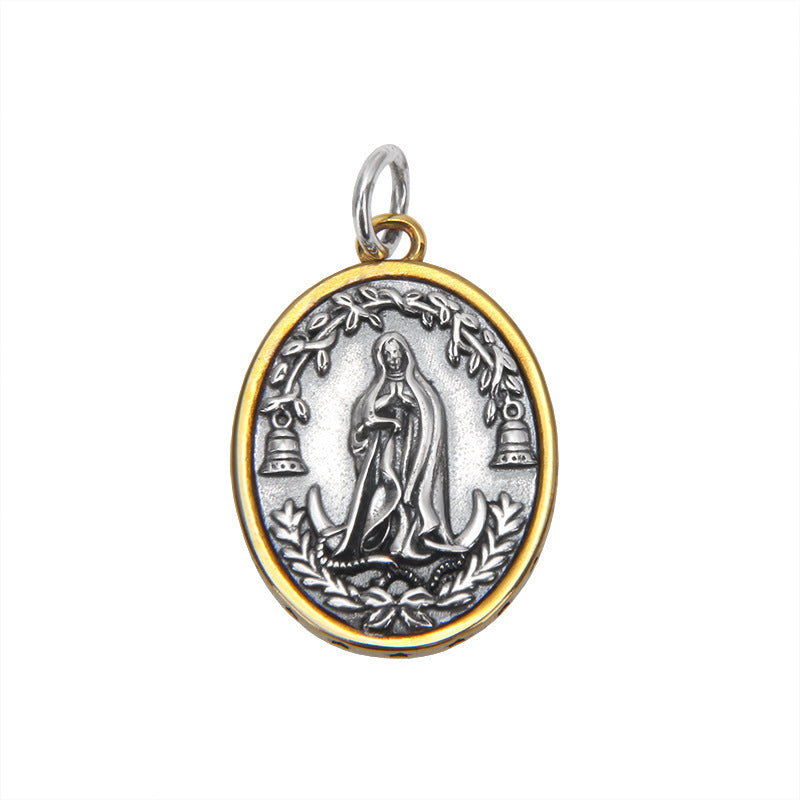 S925 Lady Portrait Cross Pendant