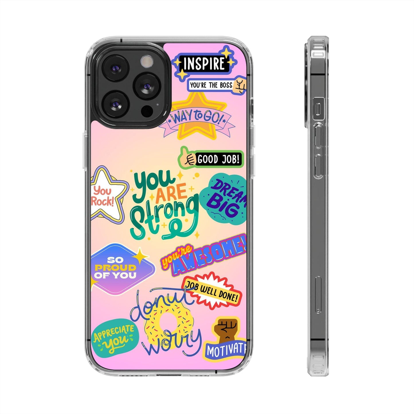 Motivational Stickers Clear Case