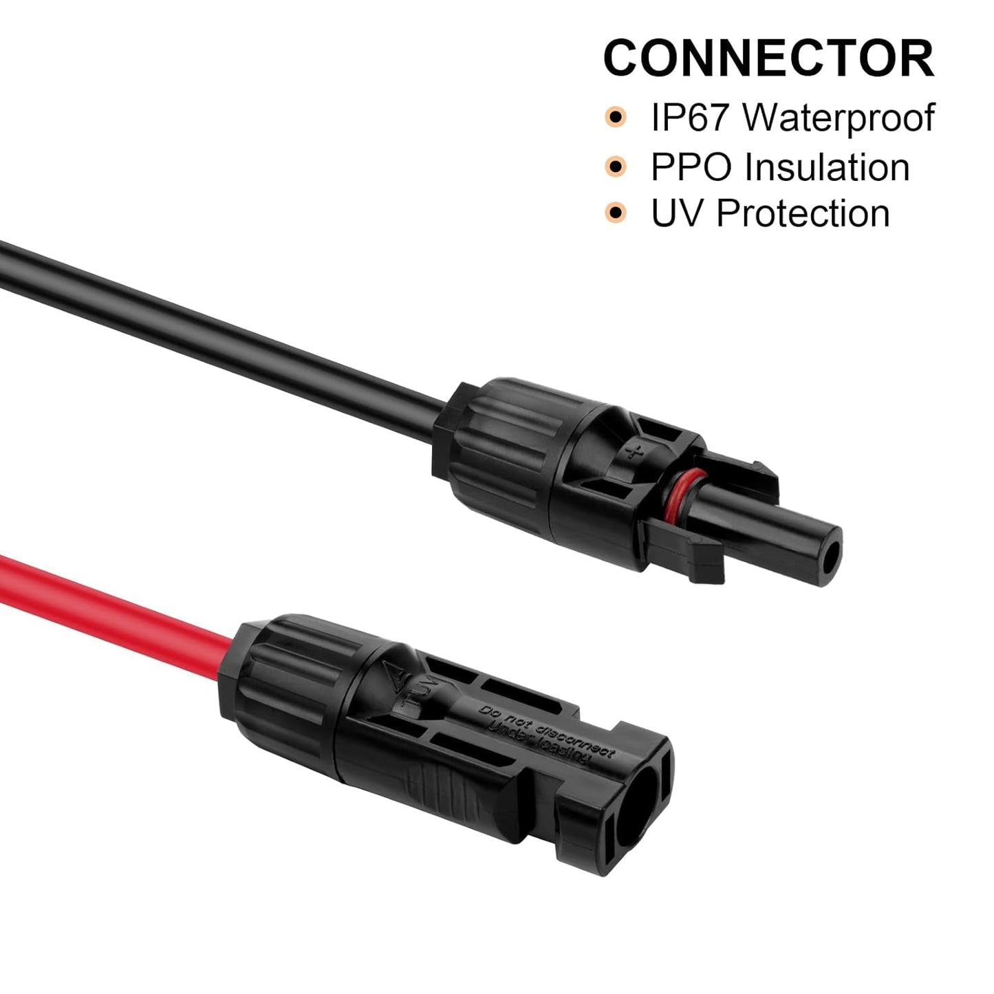 Geosiry 10AWG Solar Extension Cable – 30ft (1 Red + 1 Black)