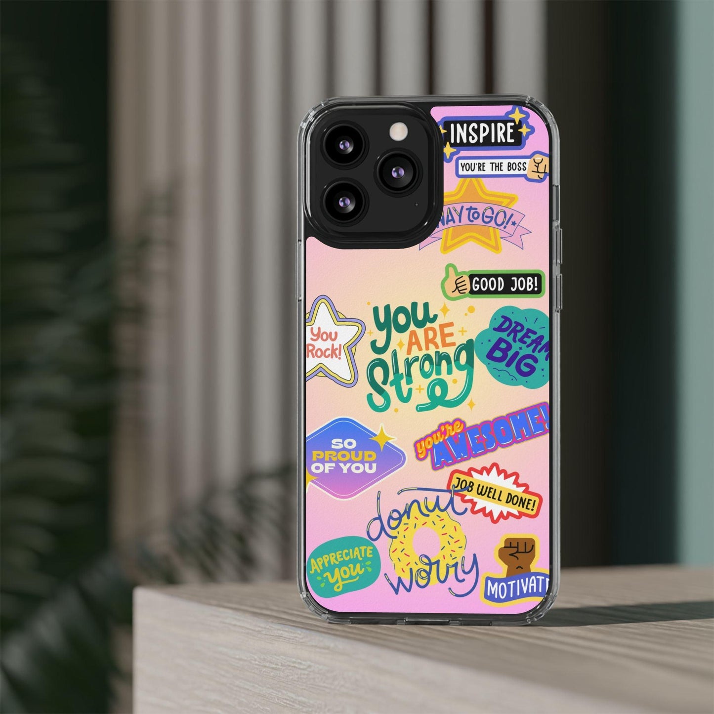 Motivational Stickers Clear Case
