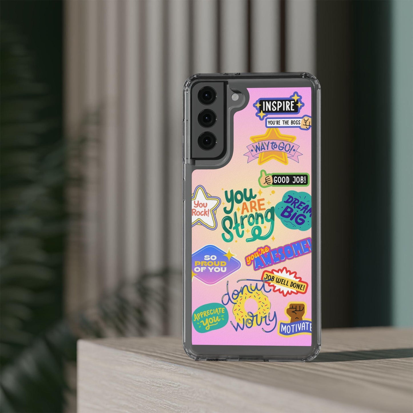 Motivational Stickers Clear Case