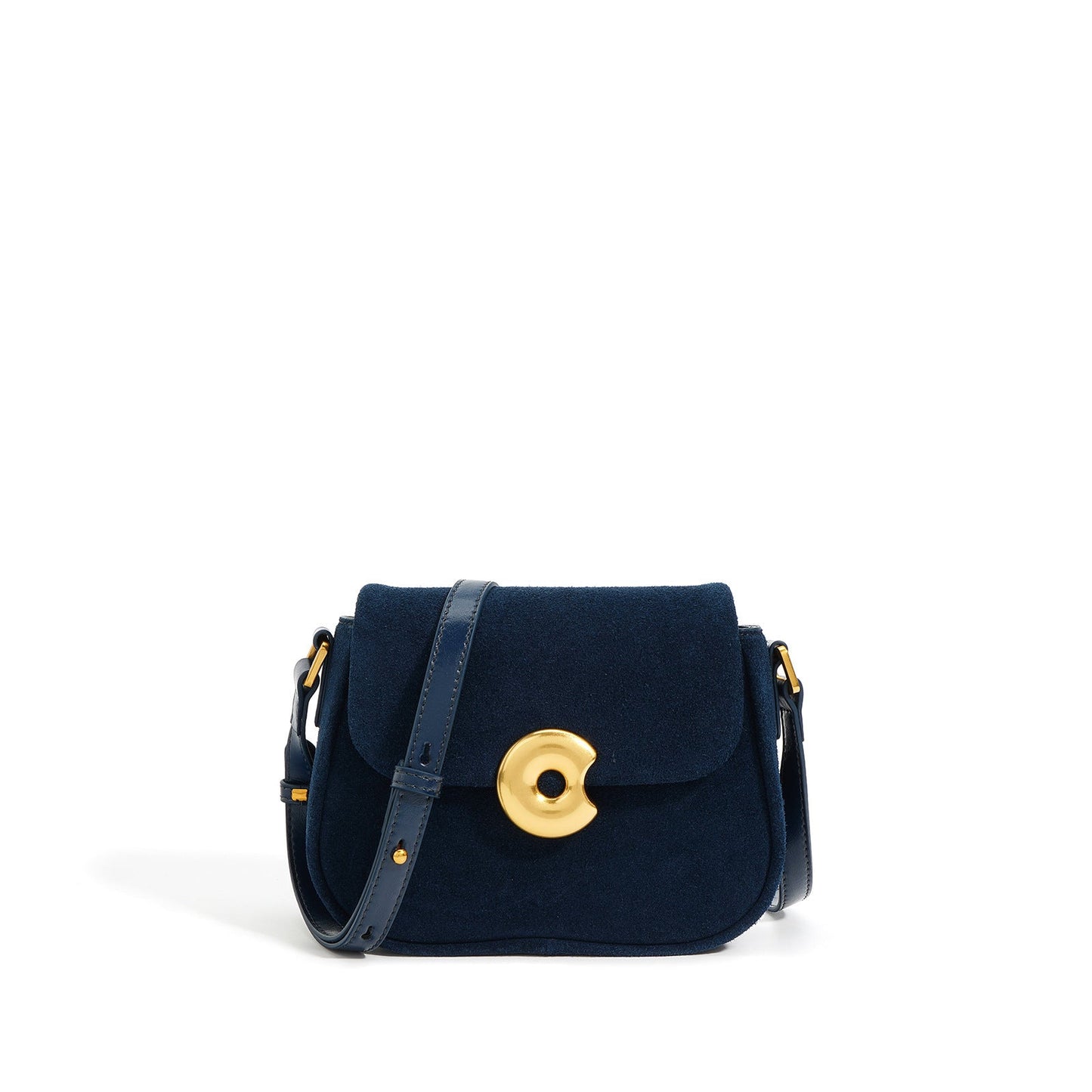 Retro Genuine Leather Saddle Crossbody Bag