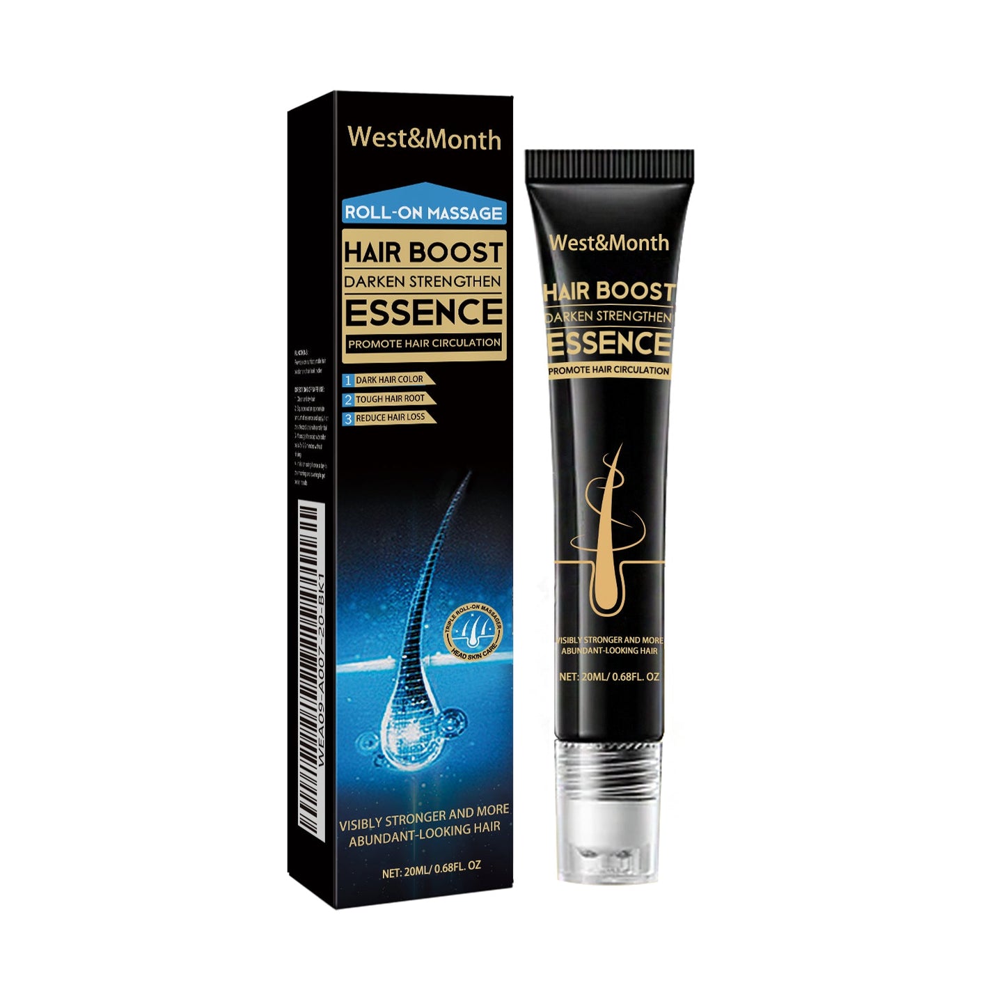 Hair Boost Darken Strengthen Essence, Scalp Massage Moisturizing Hair Roots Thick Smooth Hair Care Ball