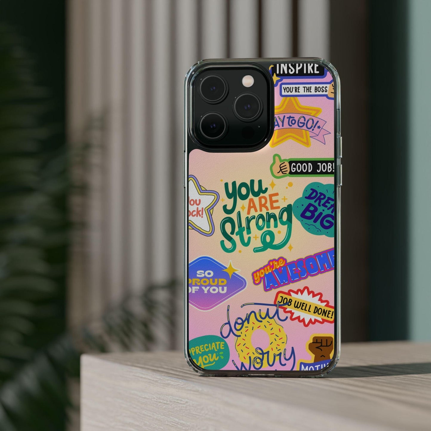 Motivational Stickers Clear Case