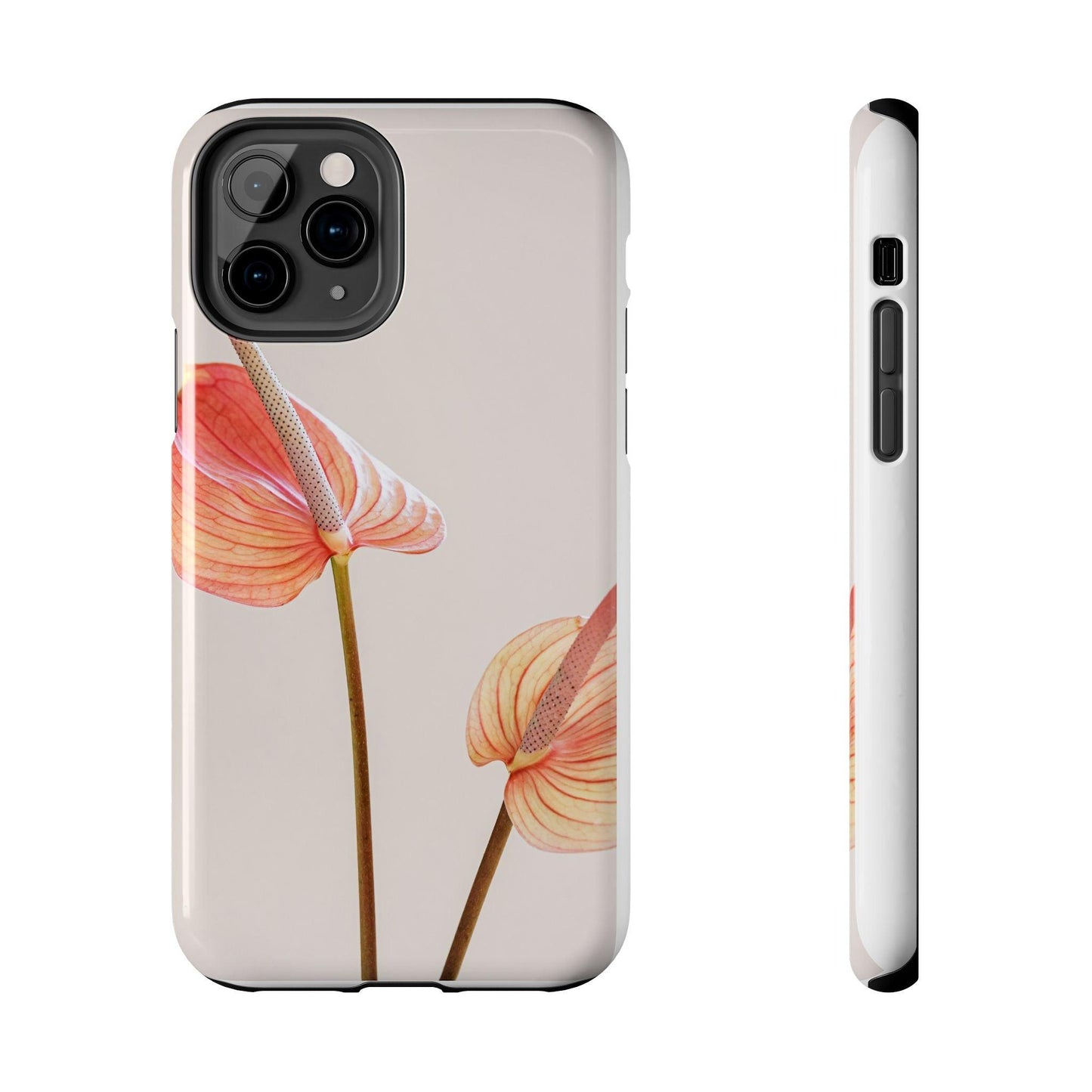 Orange Flower with Leaves Tough Phone Cases