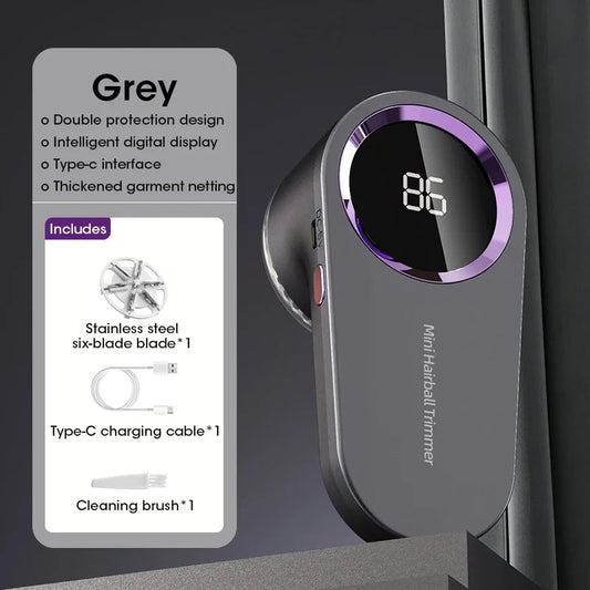 Electric Hairball Trimmer LED Digital Display Fabric Lint Remover USB Charging Portable Professional Lint Remover Household