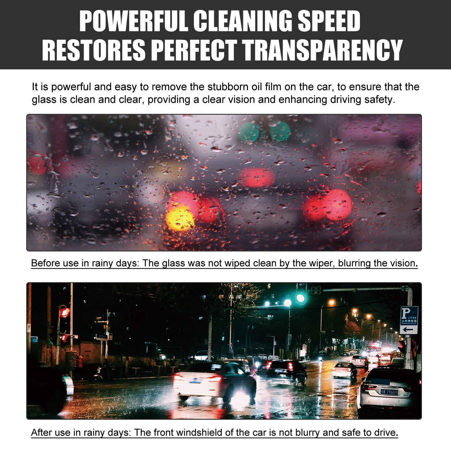 Car Windshield Cleaner, Car Windshield Cleaning Stains Rainproof And Fogging Cleaner