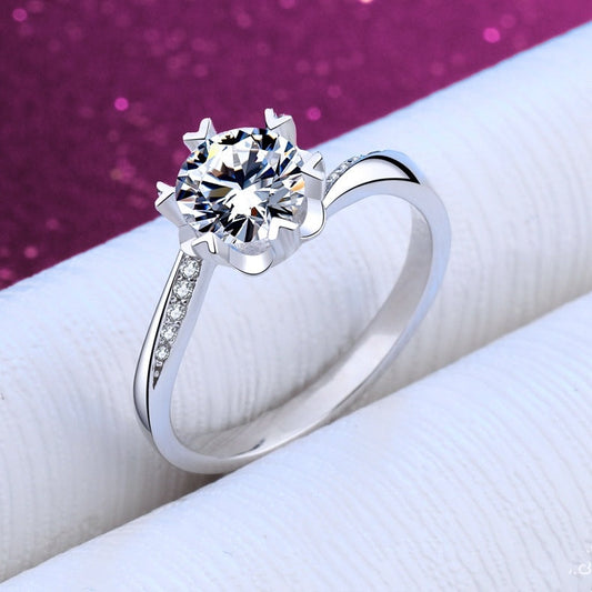 925 Silver Eight Hearts Eight Arrows Diamond Ring