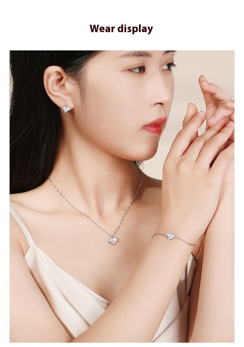 Senz Track Sterling Silver Heart Clavicle Chain