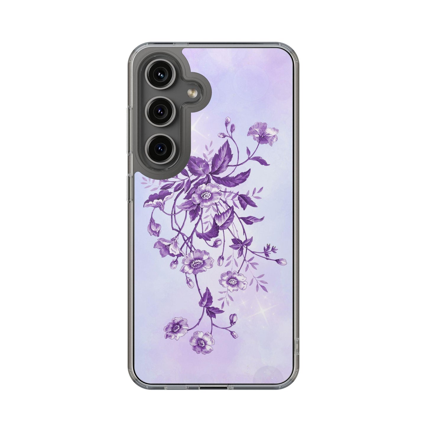 Floral design In Purple Clear Cases