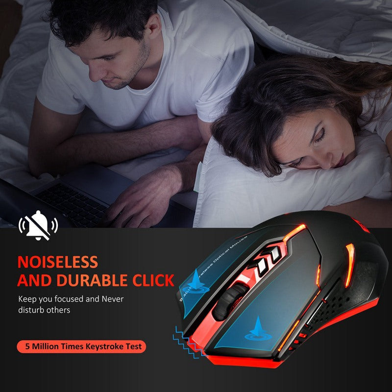 Silent Luminous Wireless Mouse - Power-Saving