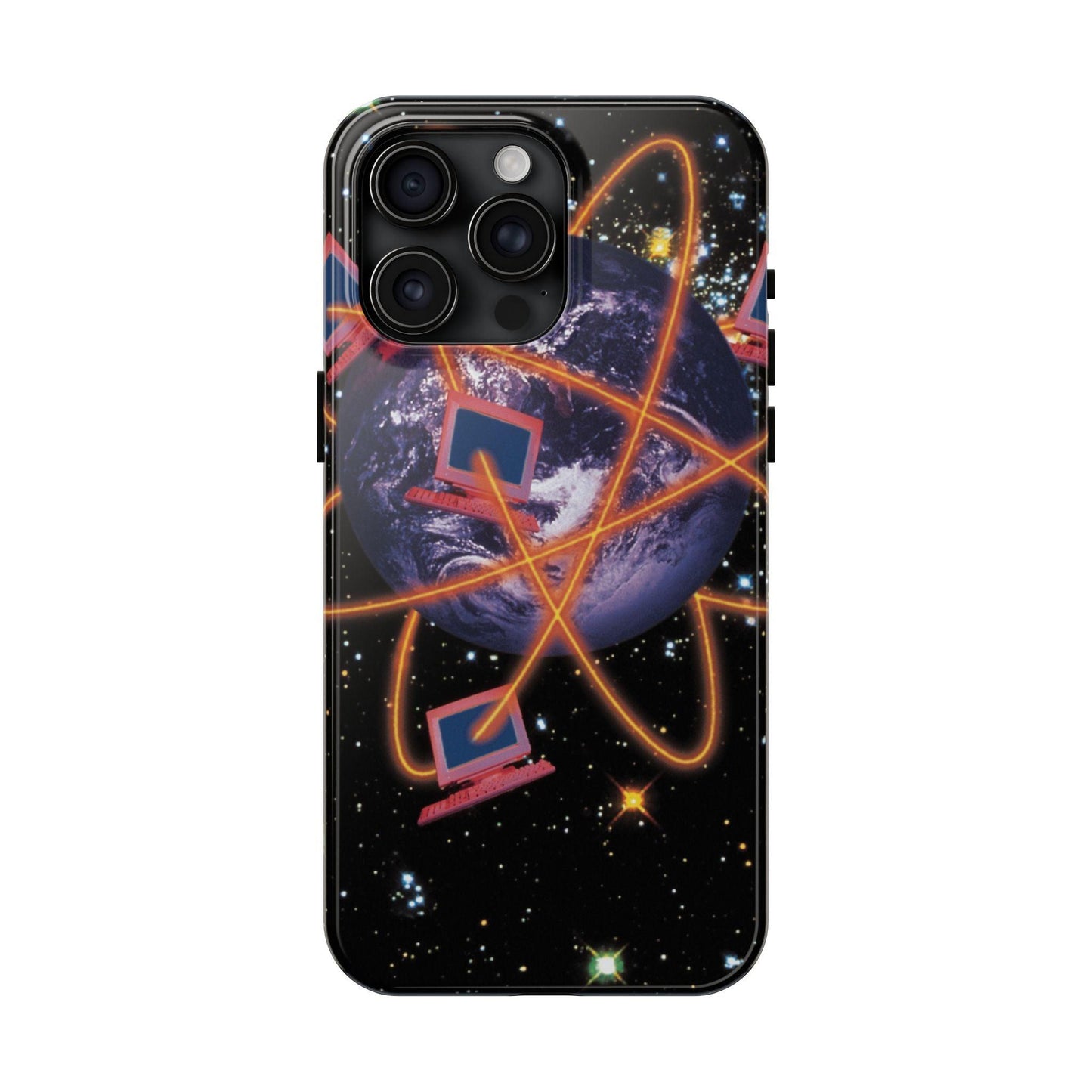 Computer Galaxy Printed With Orbiting Tough Phone Cases
