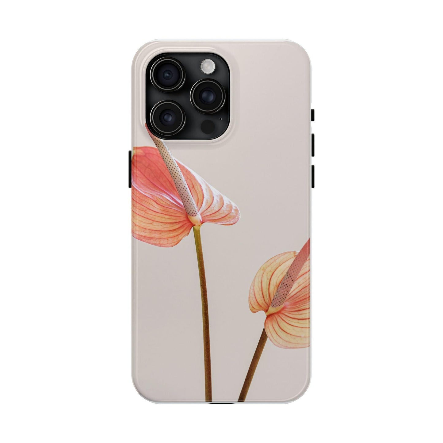 Orange Flower with Leaves Tough Phone Cases
