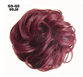 Fluffy Drawstring Curly Hair Bun Hair Set