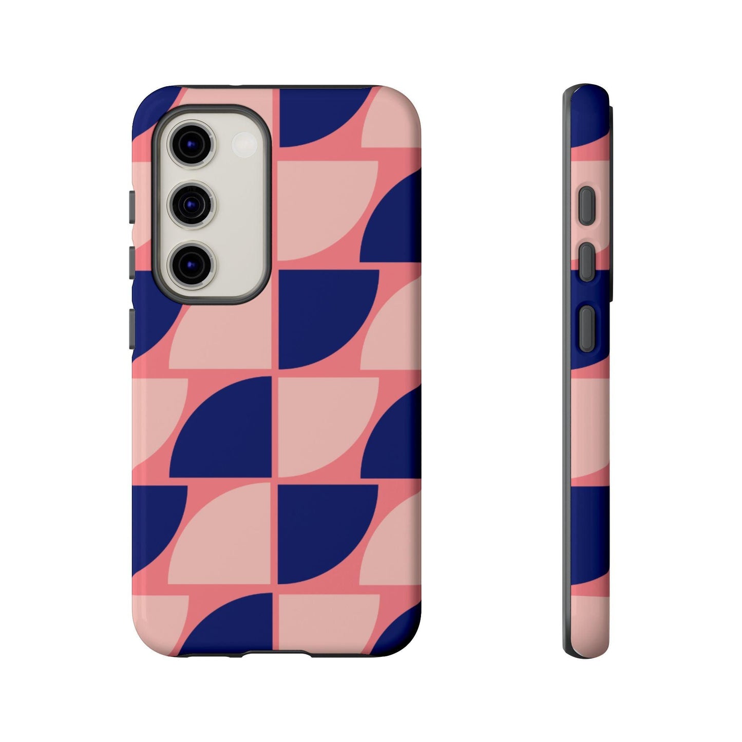 Samsung Tough Phone Case – Pink and Blue Pattern, Durable Protection, Sleek Design