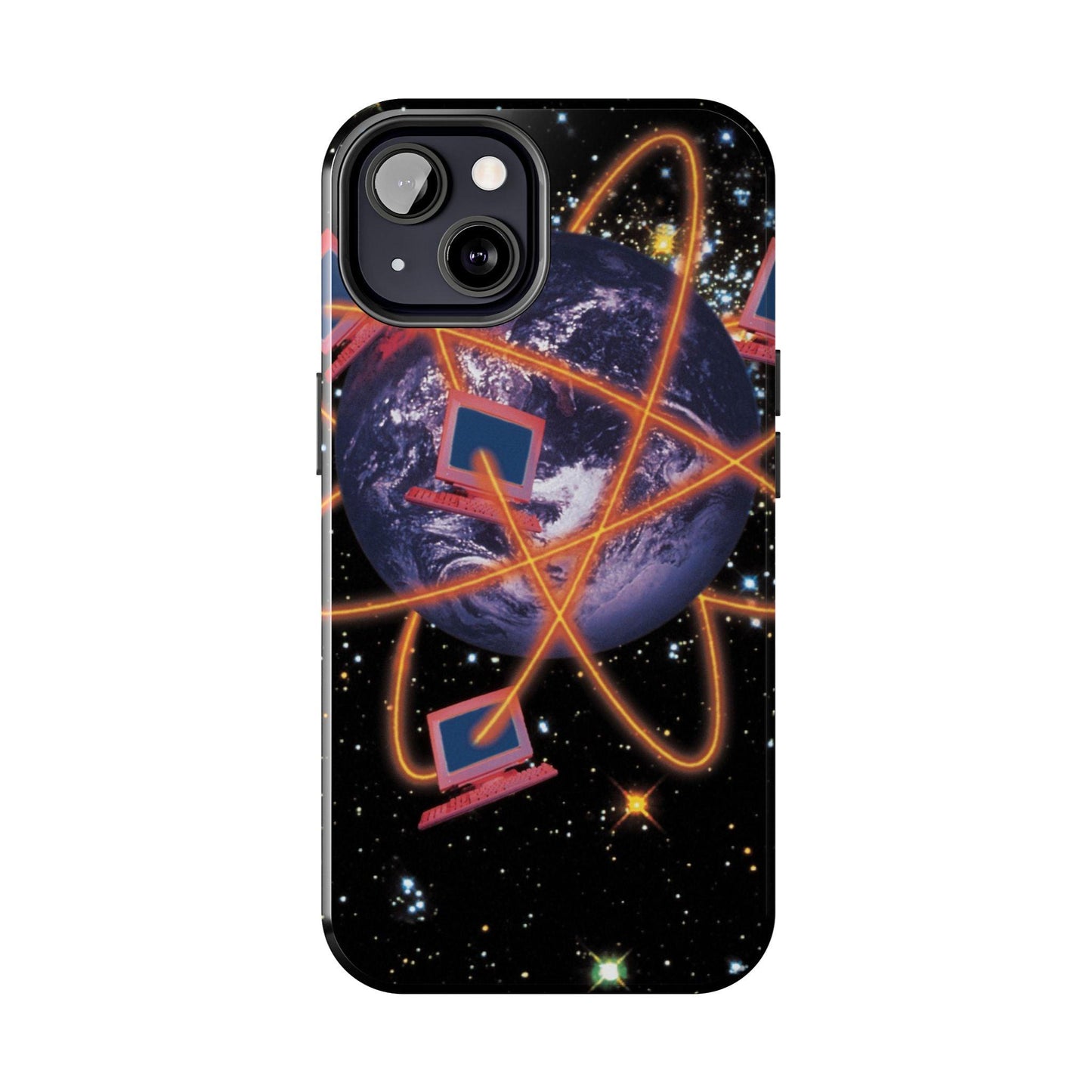 Computer Galaxy Printed With Orbiting Tough Phone Cases