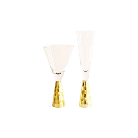 High-end Glass Wine Glasses Golden Wine Glasses Family Party Champagne Glasses Bar Whiskey Cocktail Glasses Martini Glasses