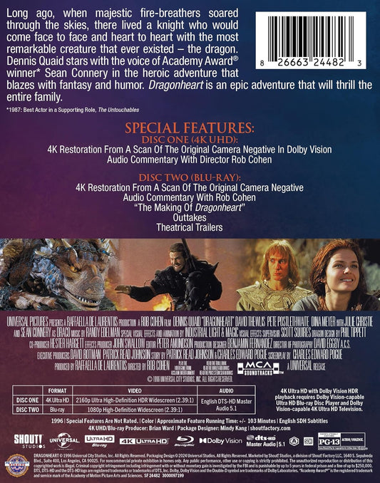 Dragonheart - Limited Edition Steelbook [4K Ultra HD + Blu-ray]