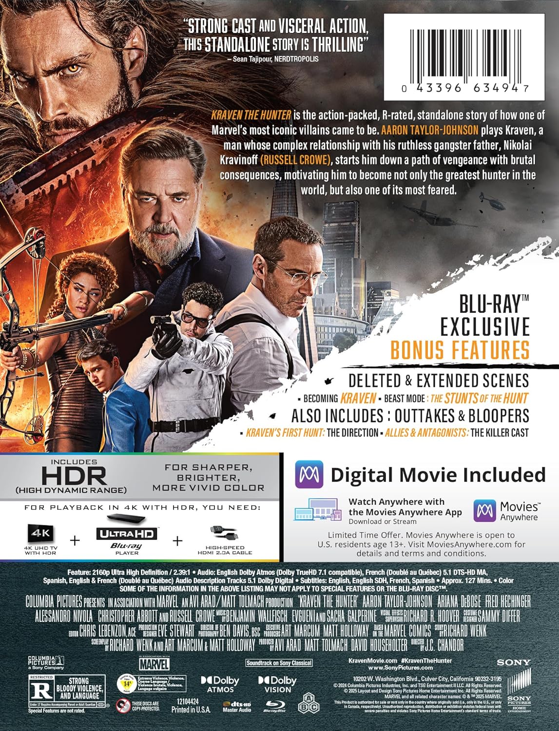 Kraven The Hunter - 4K UHD/BD Combo + Digital + Steelbook