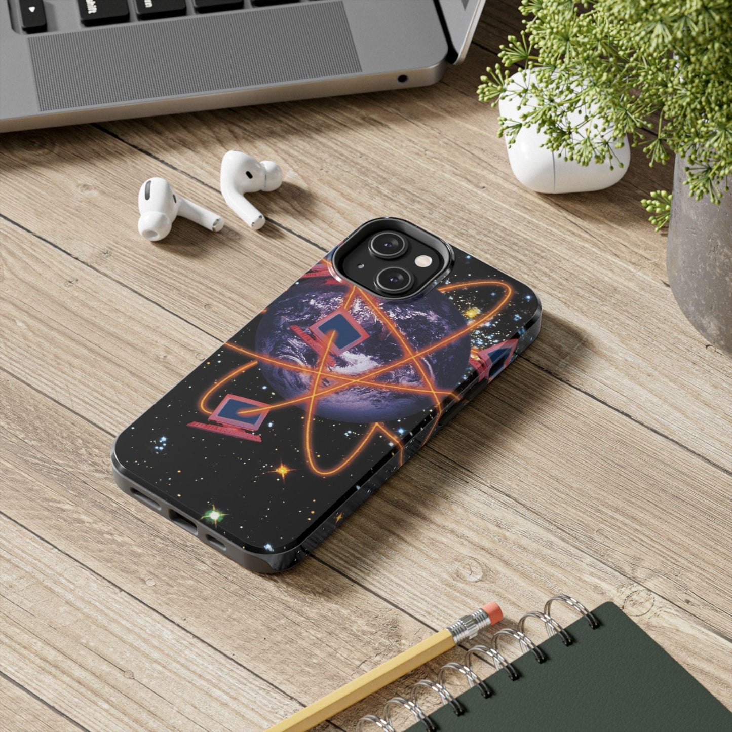 Computer Galaxy Printed With Orbiting Tough Phone Cases