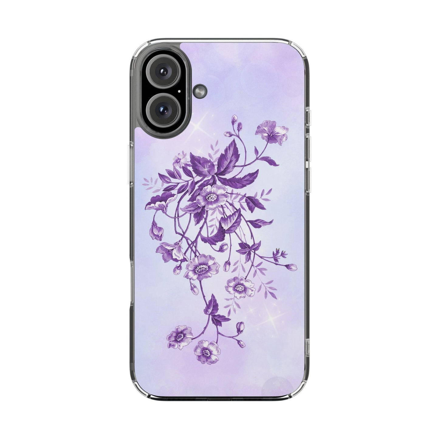 Floral design In Purple Clear Cases