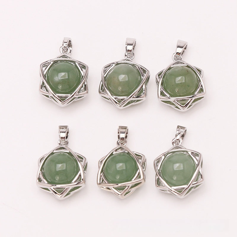 Crystal Aventurine Agate Star Pendant Beads