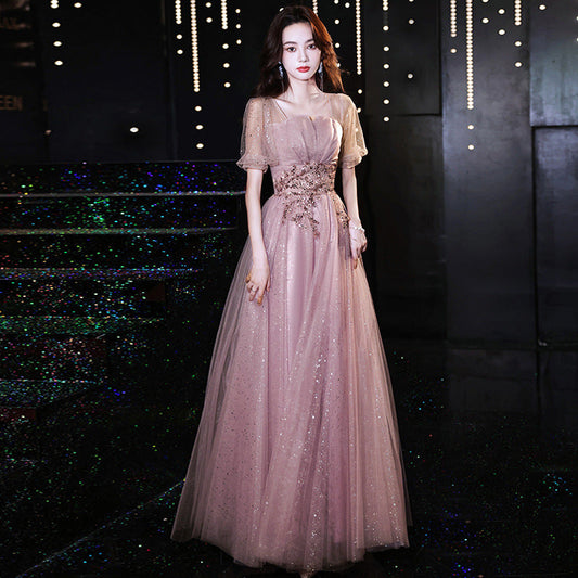 New Birthday Banquet Party Elegant Socialite Host Fairy Slim Evening Dress For Women