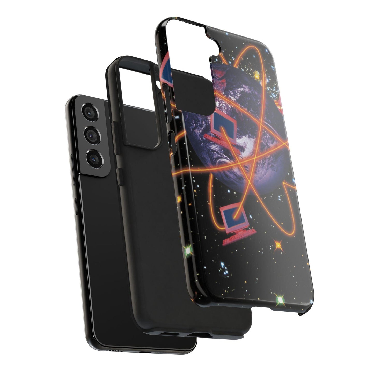 Computer Galaxy Printed With Orbiting Tough Phone Cases