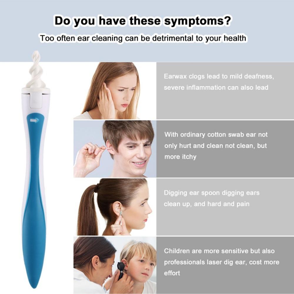 Ear Cleaner 16 Replacement Tips Earpick Easy Ear Wax Remover Spiral Earwax Cleaner Health Ear Cleaner Hearing Aid Ear Care Tools