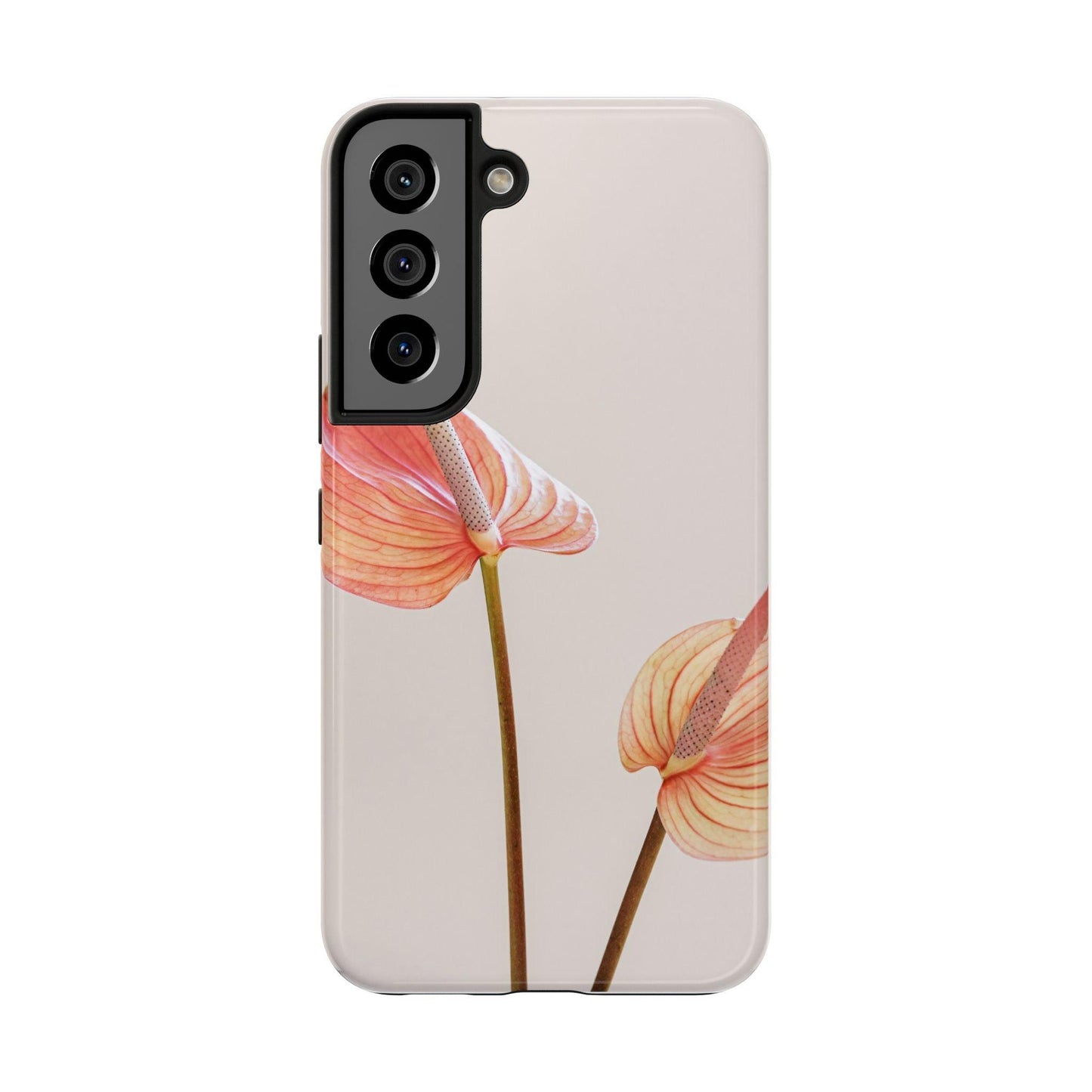 Orange Flower with Leaves Tough Phone Cases