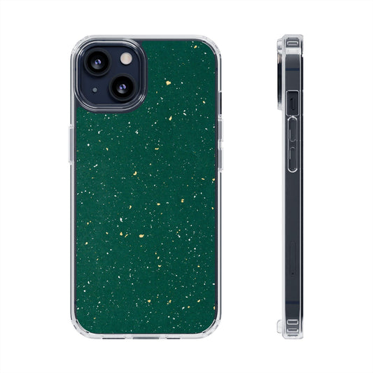 Clear Cases Green with Glitter