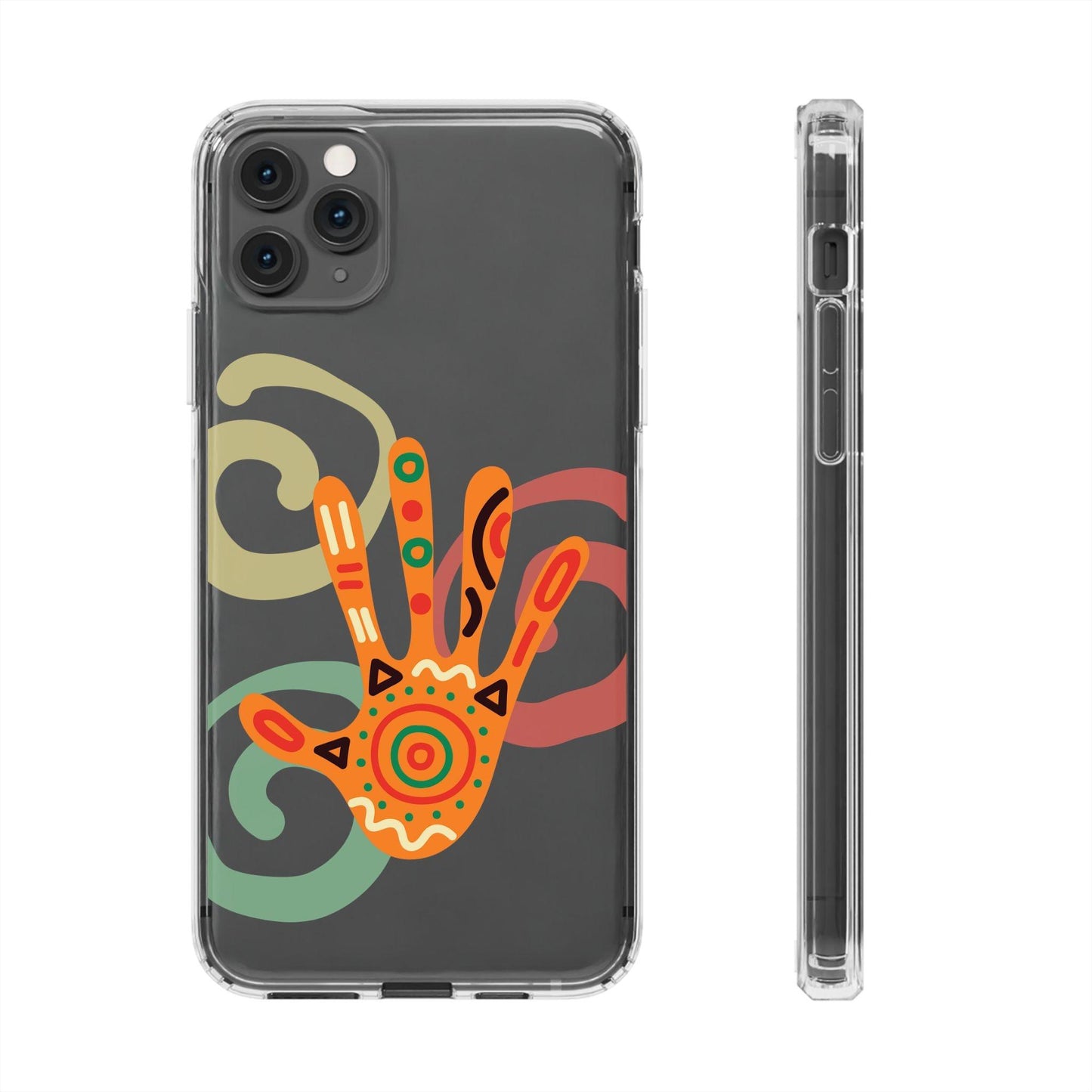Clear Cases Colorful Hand Print design