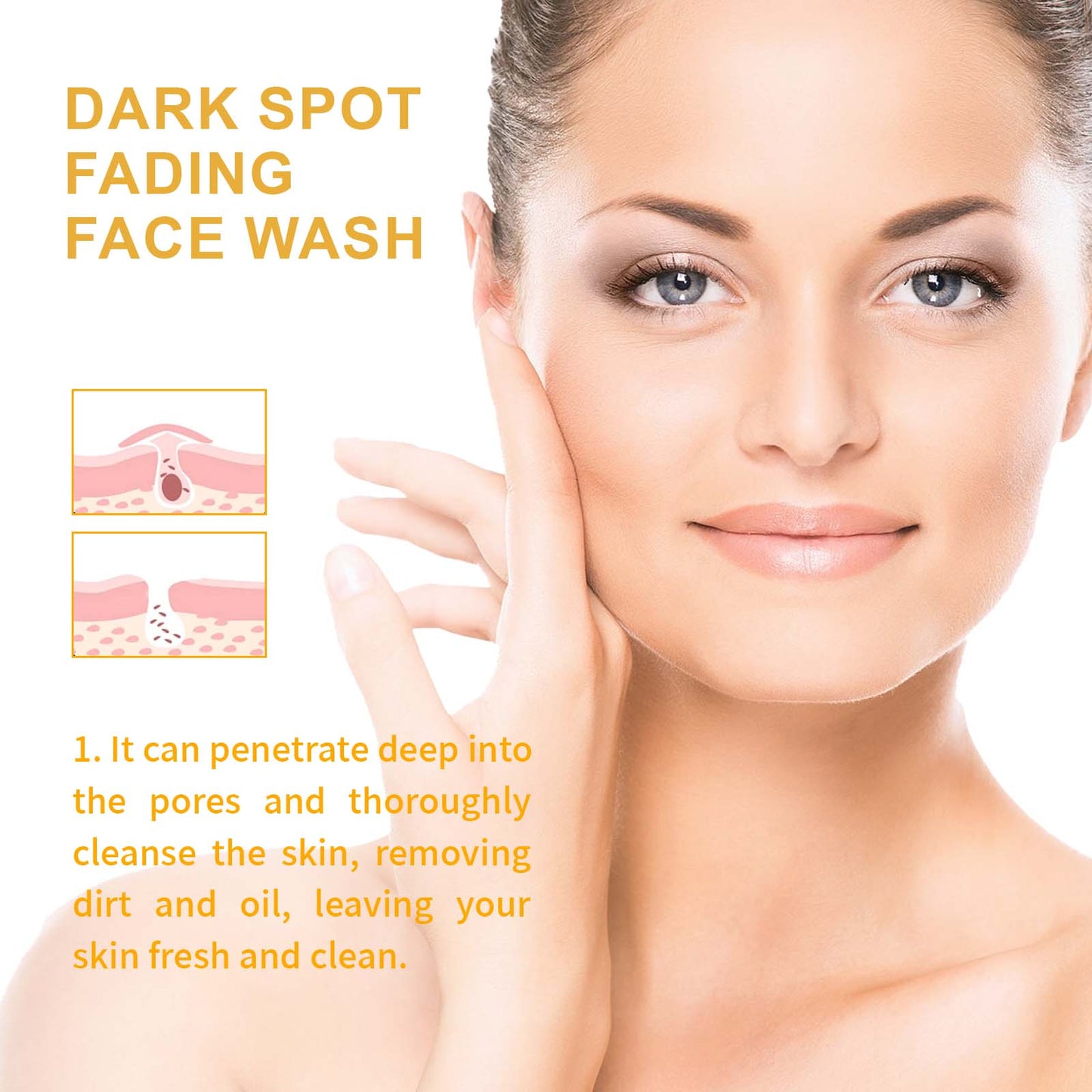 Turmeric Whitening Cleanser Deep Cleansing Face To Remove Makeup Refreshing And Non-Tight Turmeric Cleanser