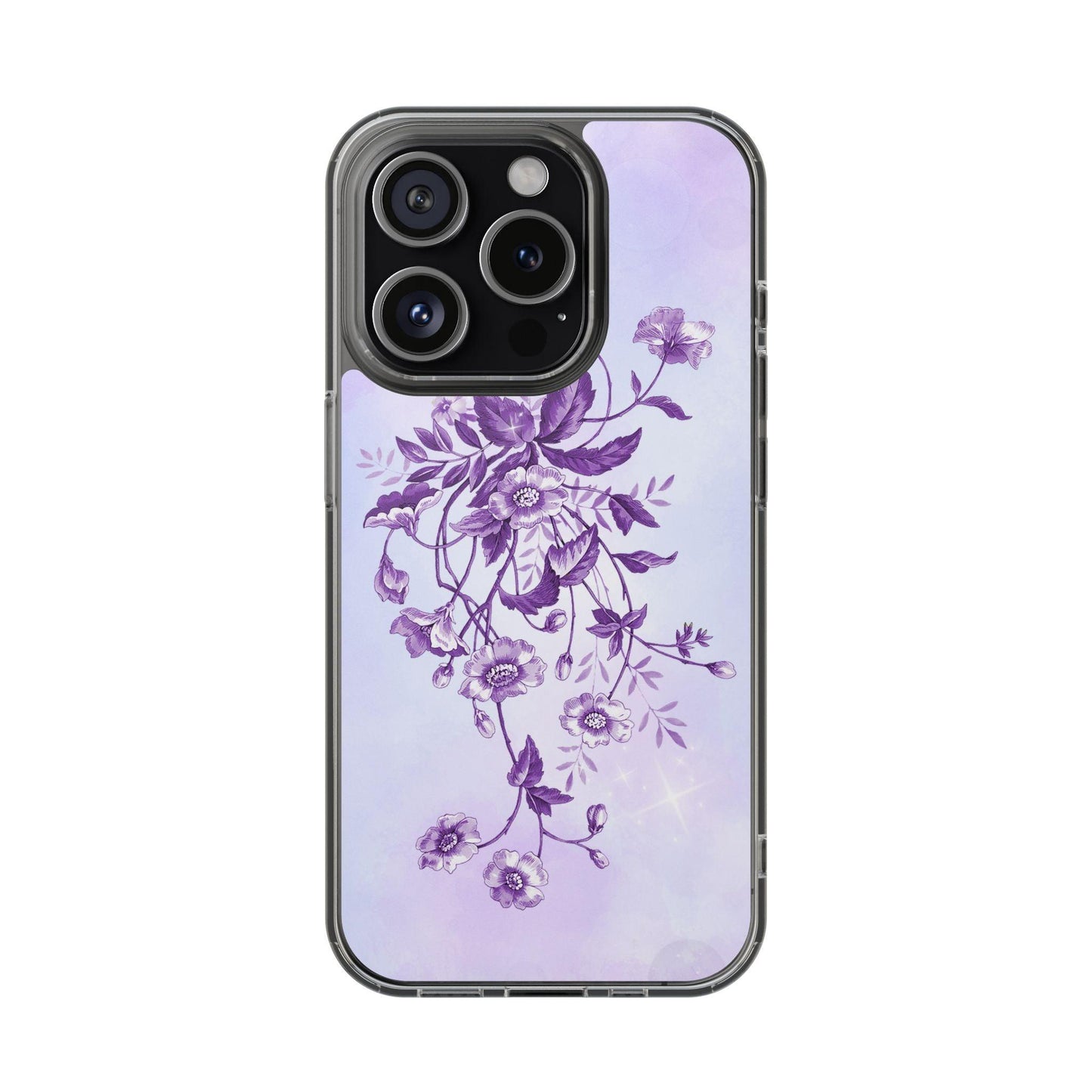 Floral design In Purple Clear Cases